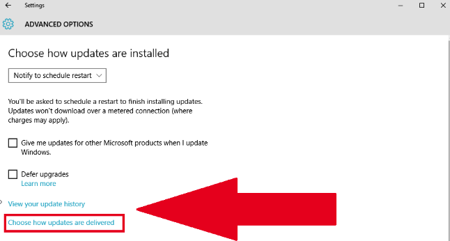 Windows 10 using bandwidth P2P updates
